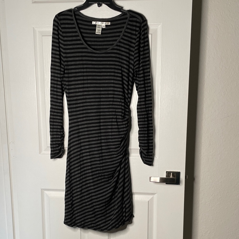 Max Studio Striped Long Sleeve Midi Dress